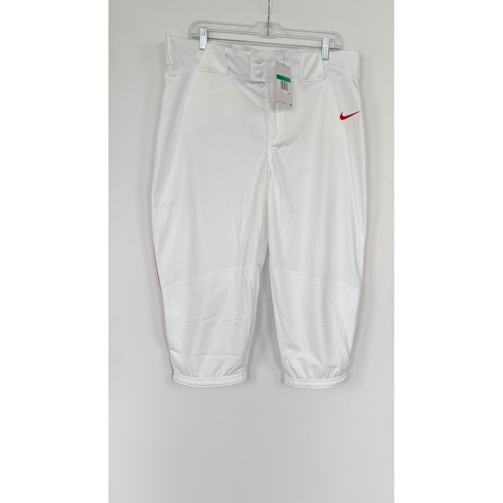 Nike Baseball Softball Knicker Pants White Red Stripe Dri-FIT Mens XL Athletic